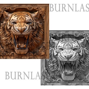 Laser Engraving PNG | Tiger Engraved | PNG Engraving | 3D Illusion | Laser Ready | Lightburn | Engraving Design | Digital File | Laser File