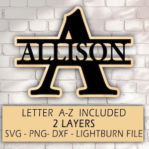 Paquete svg monograma dividido multicapa / Letra derramada Alfabeto Clipart / Apellido Nombre de familia Marcos Uso comercial Archivos de corte SVG PNG DXF