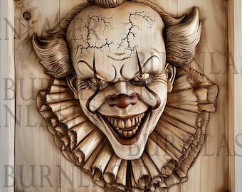 Laser Cut Clown 3D Illusion File – PNG & LightBurn, Wall Art Design (Digital Download)