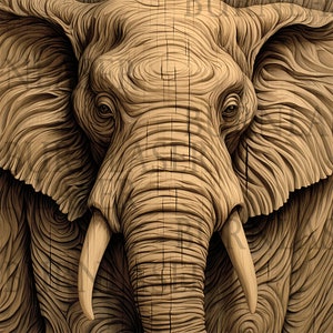 Laser engraving file | Laser Engraving PNG | Ready for laser | 3D illusion | Elephant | Digital design file | Laser file | Lightburn | Xtool
