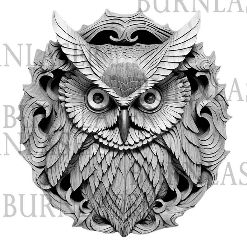 Laser Engraving File Laser Engraving PNG Laser Ready 3D Illusion Owl
