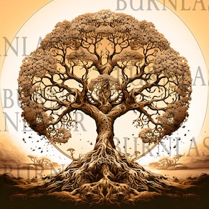 3D Tree Laser Engraved PNG File – Wall Art Lightburn Project (Digital Download) image 1