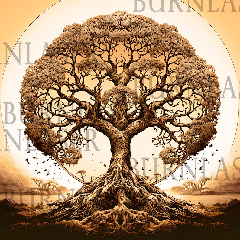 3D Tree Laser Engraved PNG File – Wall Art Lightburn Project (Digital Download) image 1