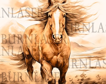 3D Horse Laser Engraved PNG File – Artful Wall Art (Lightburn File)