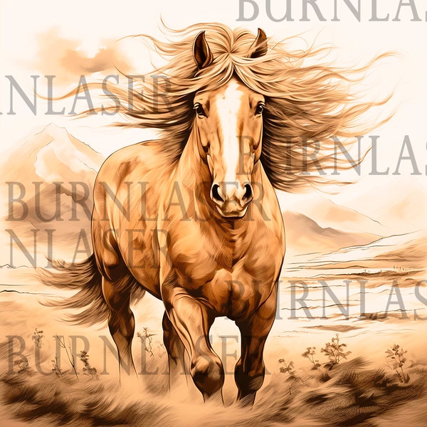 Laser Engraving PNG | 3D Illusion | Engraving | Laser Ready | Digital Design File | Horse | Lightburn | Xtool | Glowforge | Horse Engraved