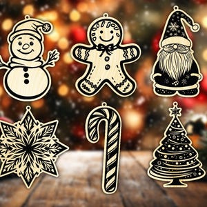 Bundle x16 Christmas Earrings - Laser Cut Files - Laser Engraving SVG - Christmas Ornaments - Wood Crafts - Diy Laser Files - Lightburn File