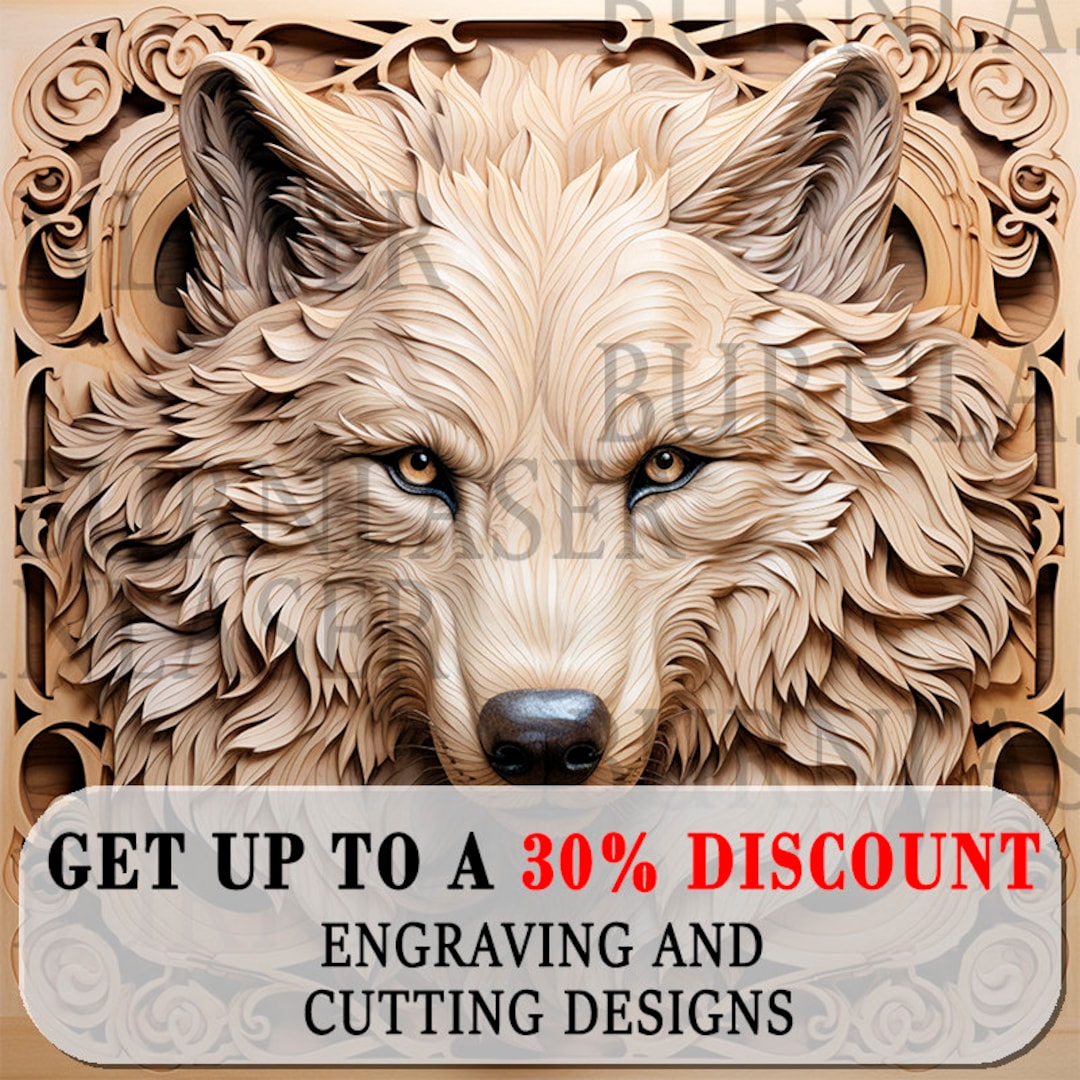 Laser Engraving Wolf Engraved PNG Engraving 3D Illusion Etsy Australia