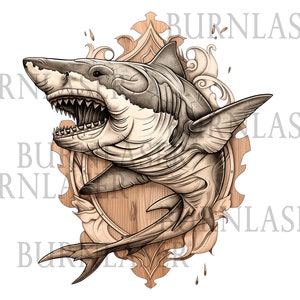 Laser Engraving File 3d Illusion - Shark | PNG and LightBurn File | Ready-to-Use 3D Laser Wall Art Design | Artful Laser Downloadable 3D