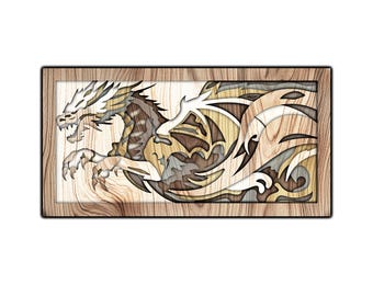 Layered Dragon 3D - SVG, DXF , Lightburn File - Laser Cut, CNC - Intrincate Design - Project Decor - Diy, Craft - Glowforge, Xtool - 3D Art