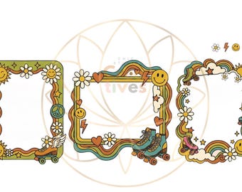 Groovy Desk Name Plate for Students to Draw Name and Cut Out 8.5"x11" File Bundle of 3
