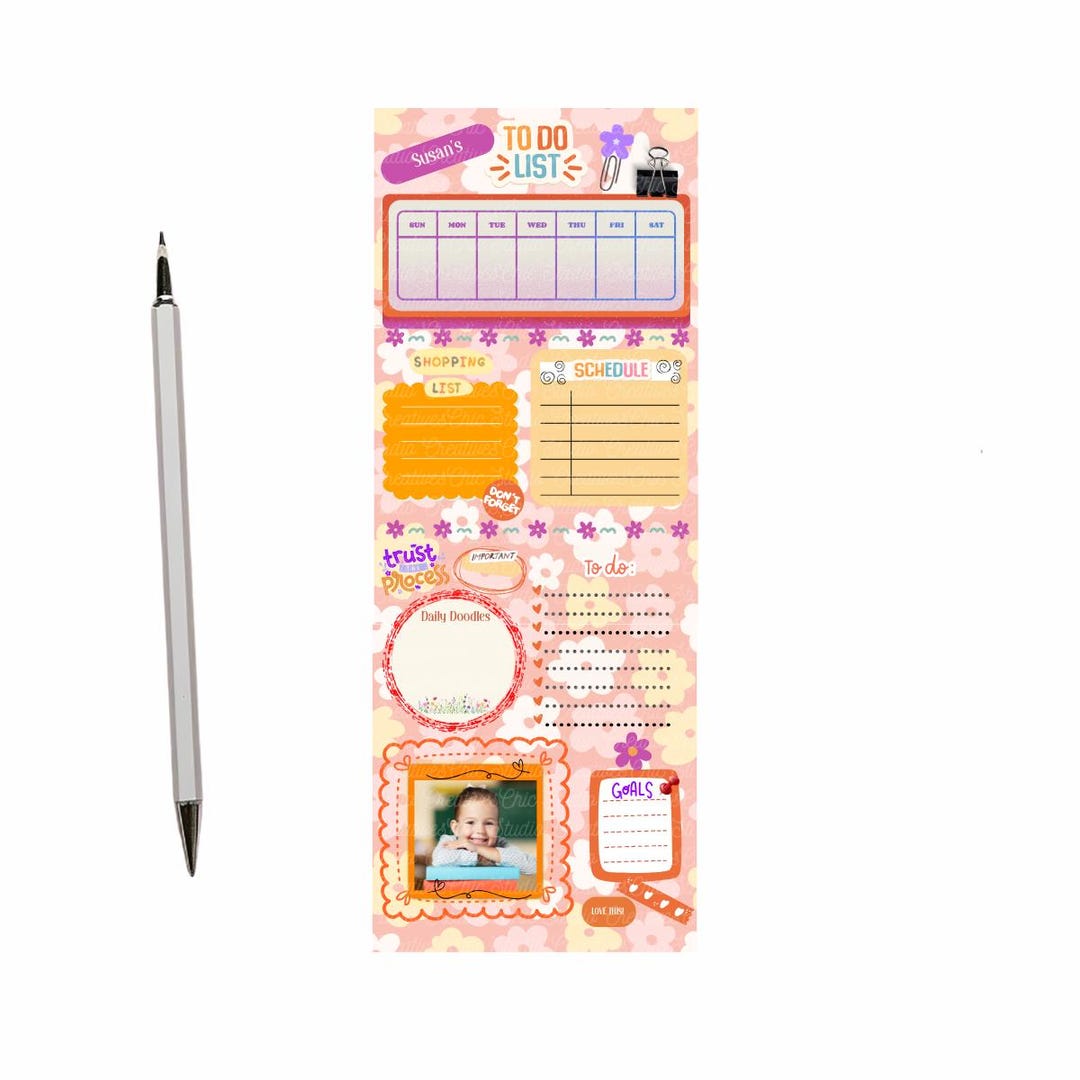 Custom Name + Photo Personalized Notepad 50 Pages Tear Away Writing Pad ...