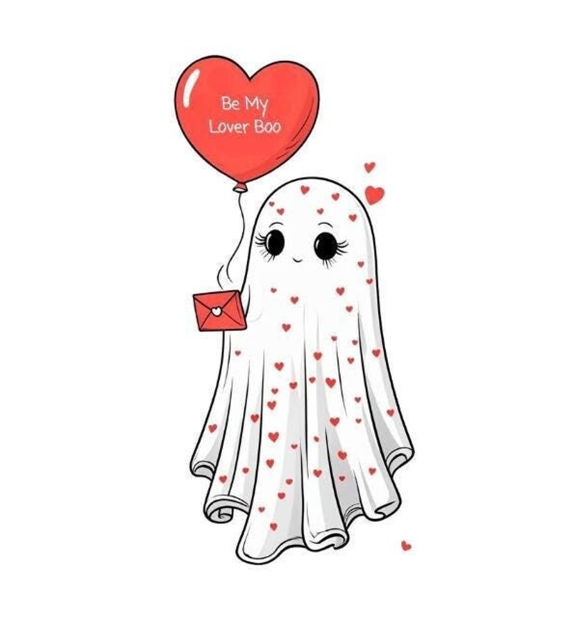 Be My Lover Boo Ghost Digital PNG for Valentine's Day Happy Valentine's ...