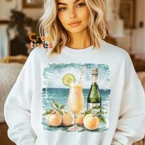 Acuarela de Bellini de Melocotón PNG, Clipart de Pincelada de Alcohol, Diseño de Bebida de Verano, Ilustración de Cóctel, Arte Imprimible, Uso Comercial