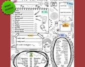 My Favorite Things All About Me Doodles List Form Wishlist Questionnaire Fill In Blanks First Day of School Employee Co-Worker Fun