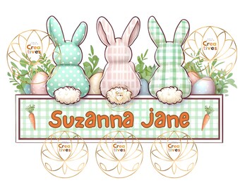 Placa de Pascua PNG para sublimación, PNG de Pascua personalizado, Marco para nombre de conejito de Pascua, PNG con nombre de Pascua, PNG con nombre de Pascua personalizado, PNG con lindo nombre de Pascua