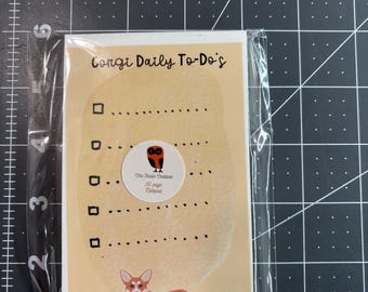 Corgi Daily To-Do's Notepad, Cartoon Corgi, Not Sticky Pages, 50 Pages, Handmade, Notes For Corgi Lovers, 4"x6" size
