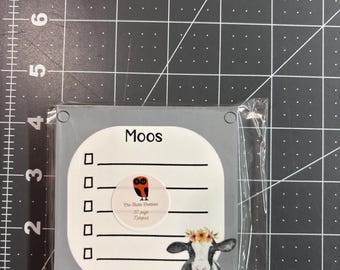 Little Moos To-Do Square Notepad, Cow Notepad, Not Sticky Pages, 50 Pages, Handmade 4.25"x4.25" size