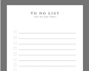 Simple to Do List Printable to Do List to Do List Template - Etsy