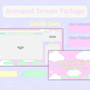 Animated Cozy Twitch Overlay | Cute Overlay Stream Package, Lofi Twitch | Pink Twitch Overlay | Twitch Alerts, Youtube, Streamer