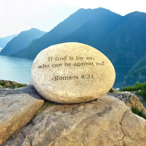 Engraved Scripture Stone: Custom Bible Verse, Christian Gift, Faith Decor