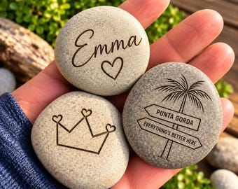 2 to 4" Personalized River Stone
