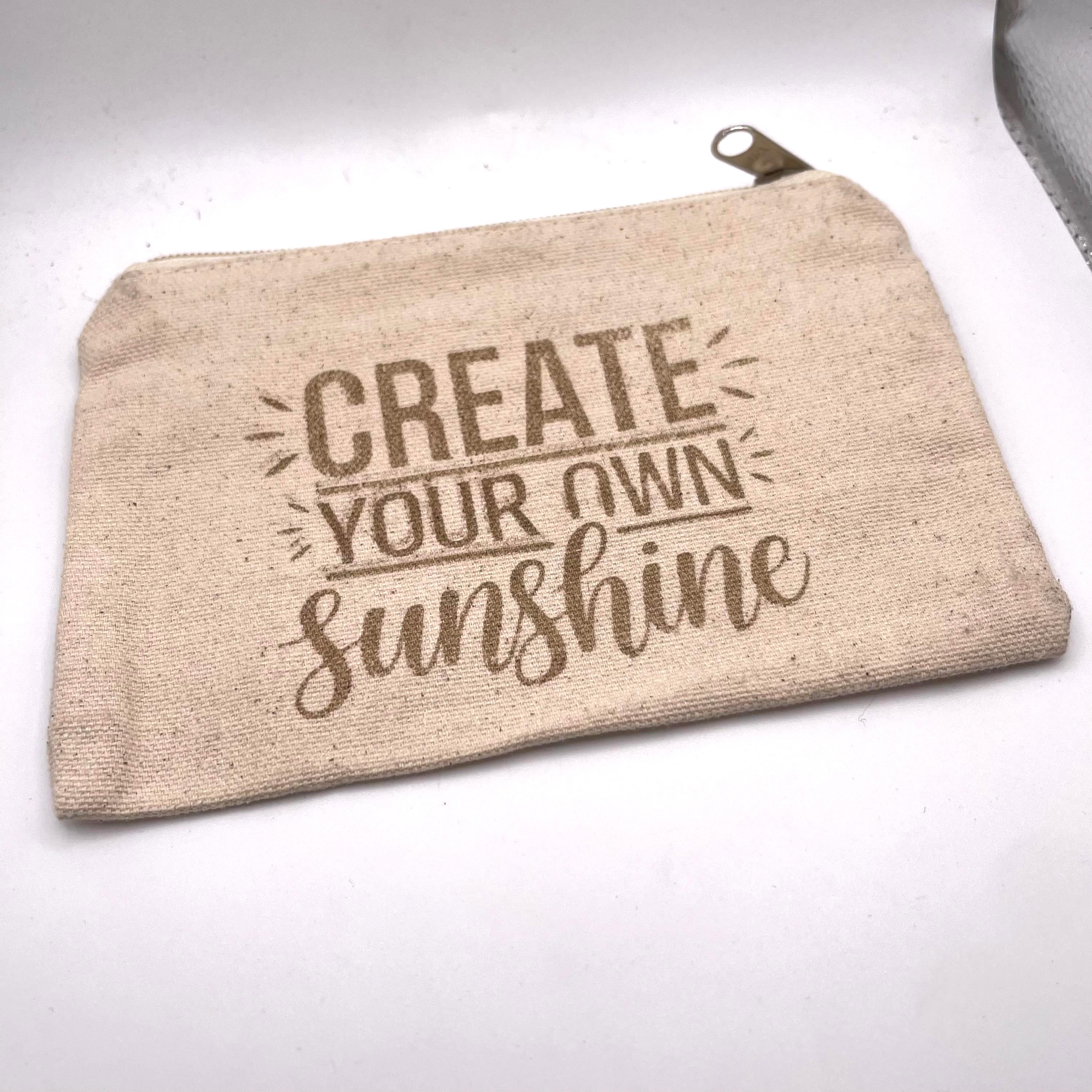 Medium Custom Engraved Natural Canvas Zipper Pouch