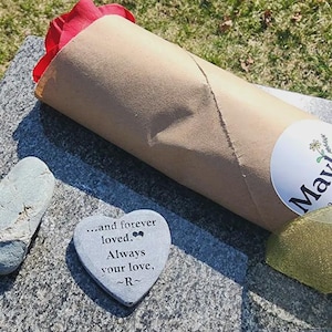 Custom Heart Shaped Engraved Keepsake Stone | Light Grey | Personalized Gift