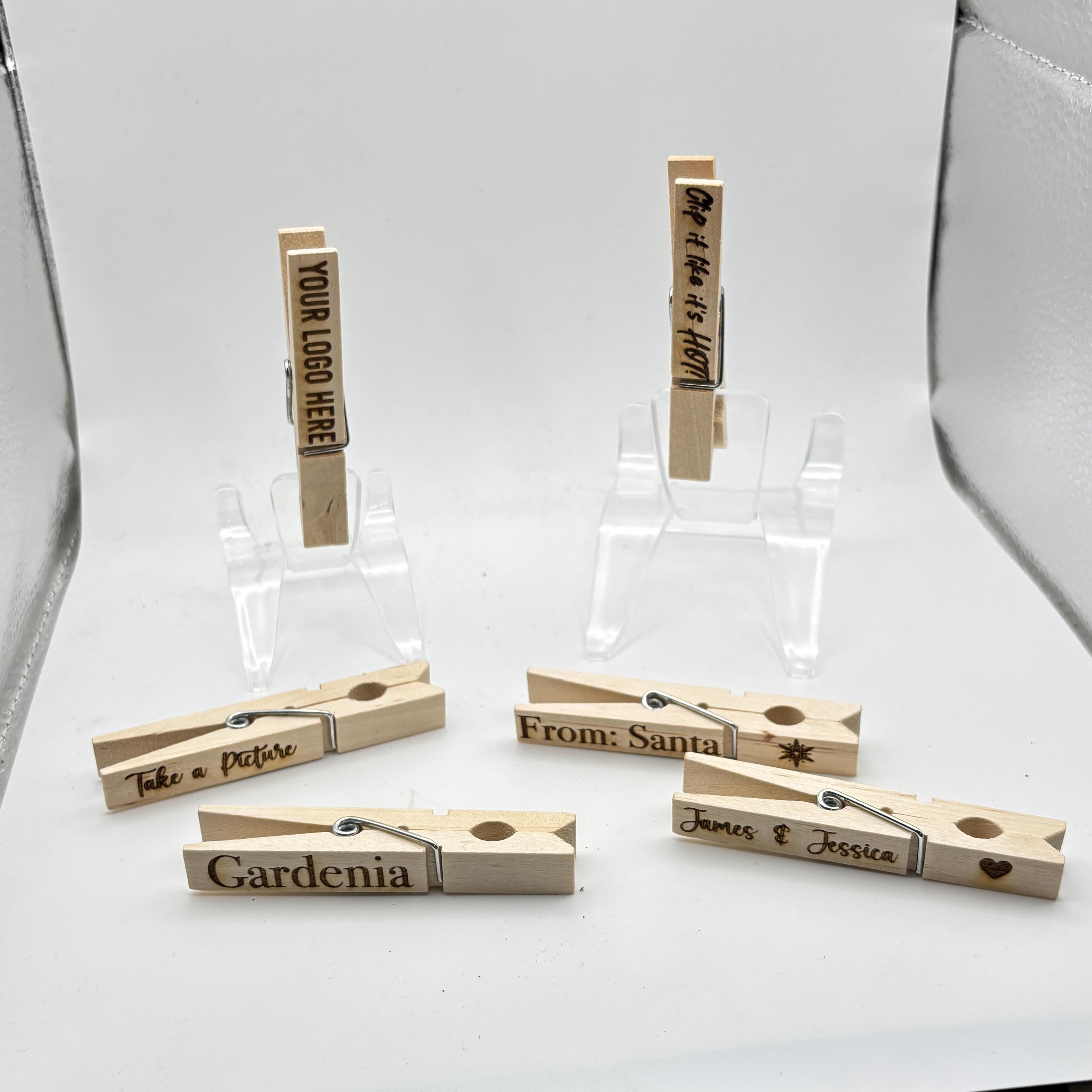Engraved Wooden Clothespins