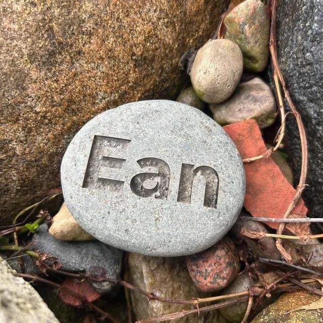2.5" Simple Engraved River Stone