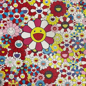 Faux Leather Flower Print