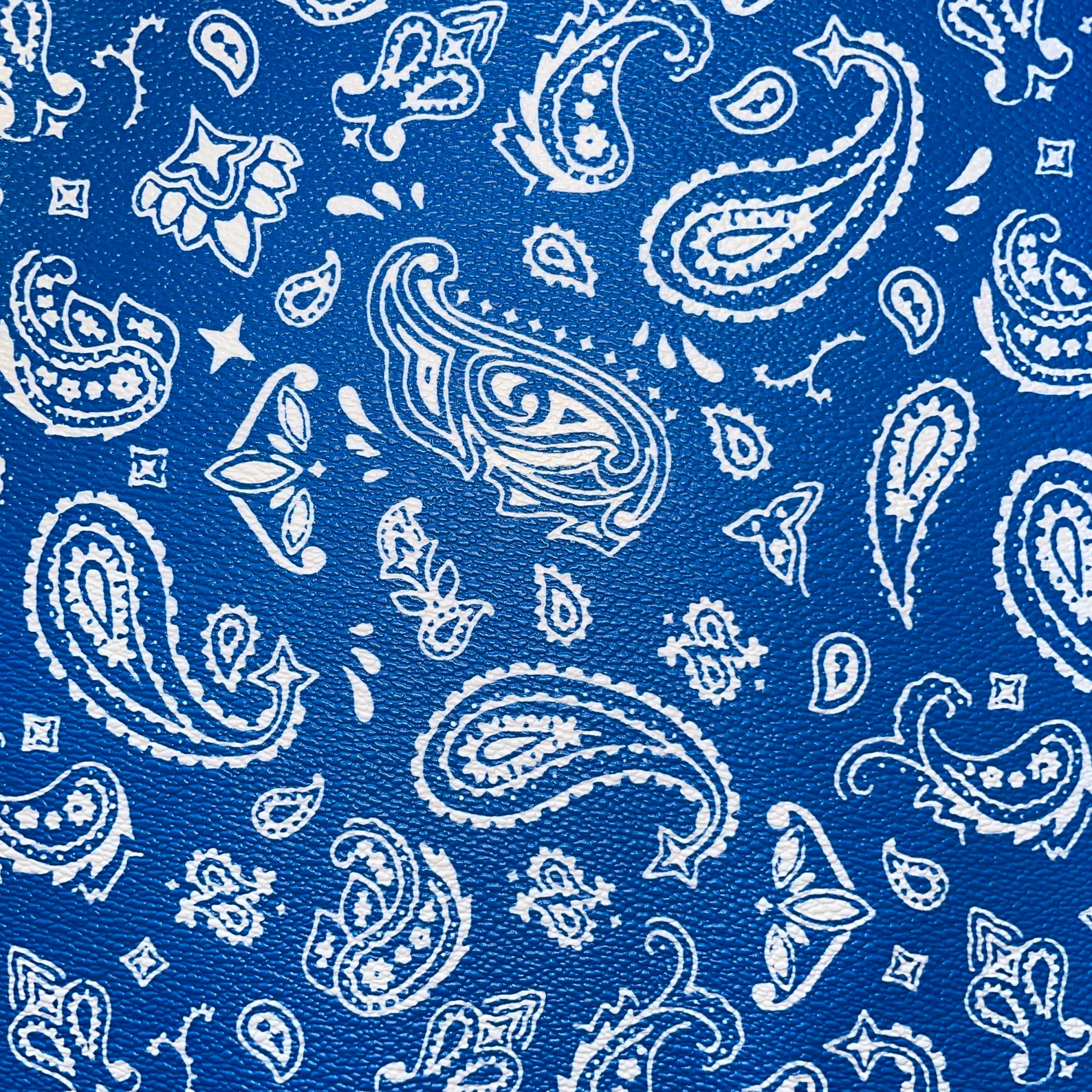 Blue Bandana Faux Leather Print - Etsy