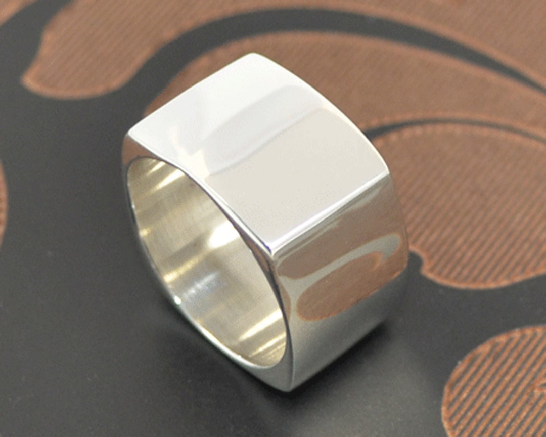 Square Ring, 925 Sterling Silver Ring, Geometric Ring, Chunky Silver ...