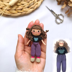 Personalized Crochet Amigurumi Doll: Custom Miniature Keepsake - Made to Order