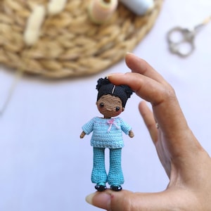 Miniature Amigurumi Doll Adia/Crochet doll, Miniature doll, for dollhouse ,Handmade Toys, Mini amigurumi, Handmade gifts, Collectible dolls