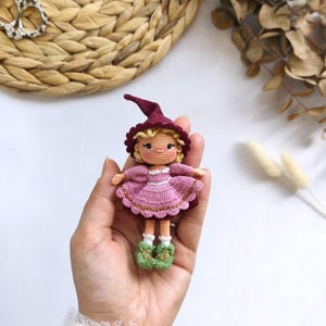 Miniature Amigurumi Witch Samantha Doll: Handmade Crochet Doll