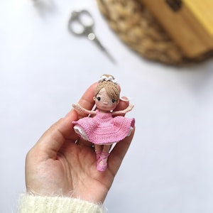 Miniature Amigurumi Ballerina Doll Tina/Crochet doll,Miniature doll,Handmade doll,Mini amigurumi,Collectible doll,Collection doll, tiny doll