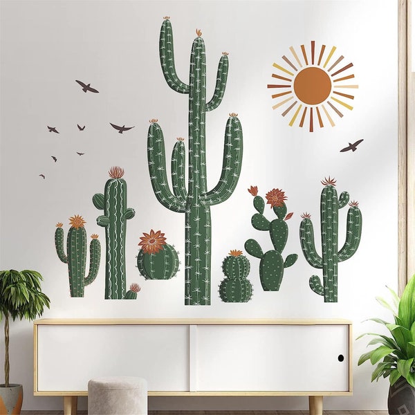 Cactus Wall Decal Etsy