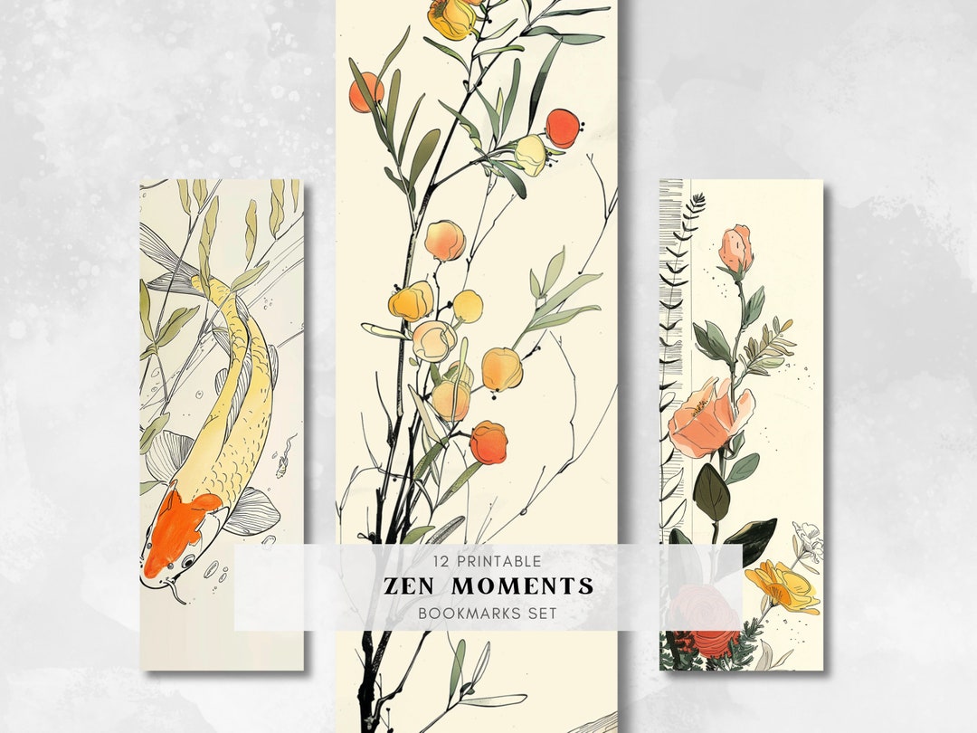 Printable Bookmark Set Digital Bookmark Yoga Gift for Readers, PNG ...