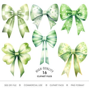 Coquette Bow Clipart - Green Watercolor Ribbon PNG File for Card Design, Nursery Decor & Scrap Book, Sage Green Soft Girl Aesthetic