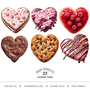Clipart koekjes - aquarel eten PNG, snoep en dessert illustraties, hartsuikerkoekje, afbeeldingen voor bakker en receptenkaart, plakboek, planner