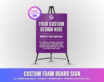 Custom Foam Sign for Bridal Shower, Wedding or Birthday, Personalized Printed Welcome Sign, Baby Shower Decoration, custom outdoor name sign