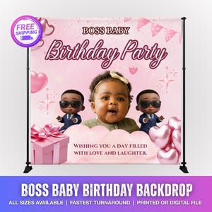 Boss Baby Birthday Backdrop: Custom Vinyl Photo Banner