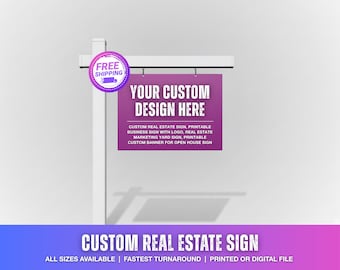 Custom Real Estate Sign, Printable business sign with logo, real estate marketing yard sign, Printable Custom Banner for open house sign