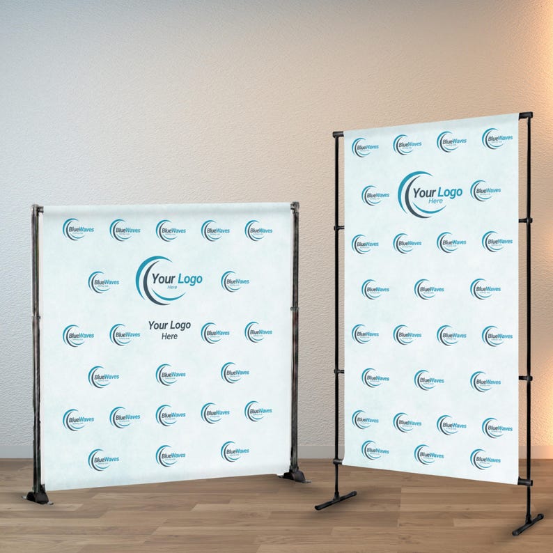 Custom Logo Backdrop: Business Banner, Step and Repeat, Vinyl Business Corporate Decor image 2