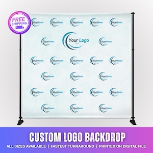 Custom Logo Backdrop: Business Banner, Step and Repeat, Vinyl Business Corporate Decor