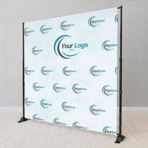 Custom Logo Backdrop: Business Banner, Step and Repeat, Vinyl Business Corporate Decor image 3