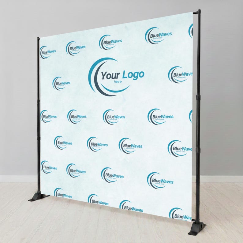 Custom Logo Backdrop: Business Banner, Step and Repeat, Vinyl Business Corporate Decor image 3