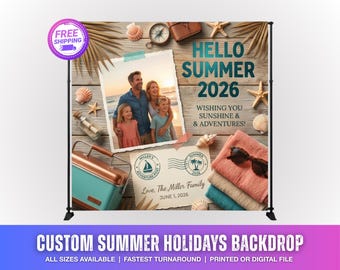 Custom Summer Holiday Backdrop: Custom Vinyl Photo Banner