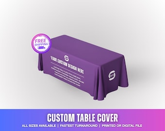 Custom Table Cloth with Logo Sign, personalized Christmas Tablecloth, Round Tablecloth for Halloween Décor, customized Table cover for event