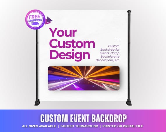 Custom Event Backdrop: Bachelorette, Wedding, Business Logo